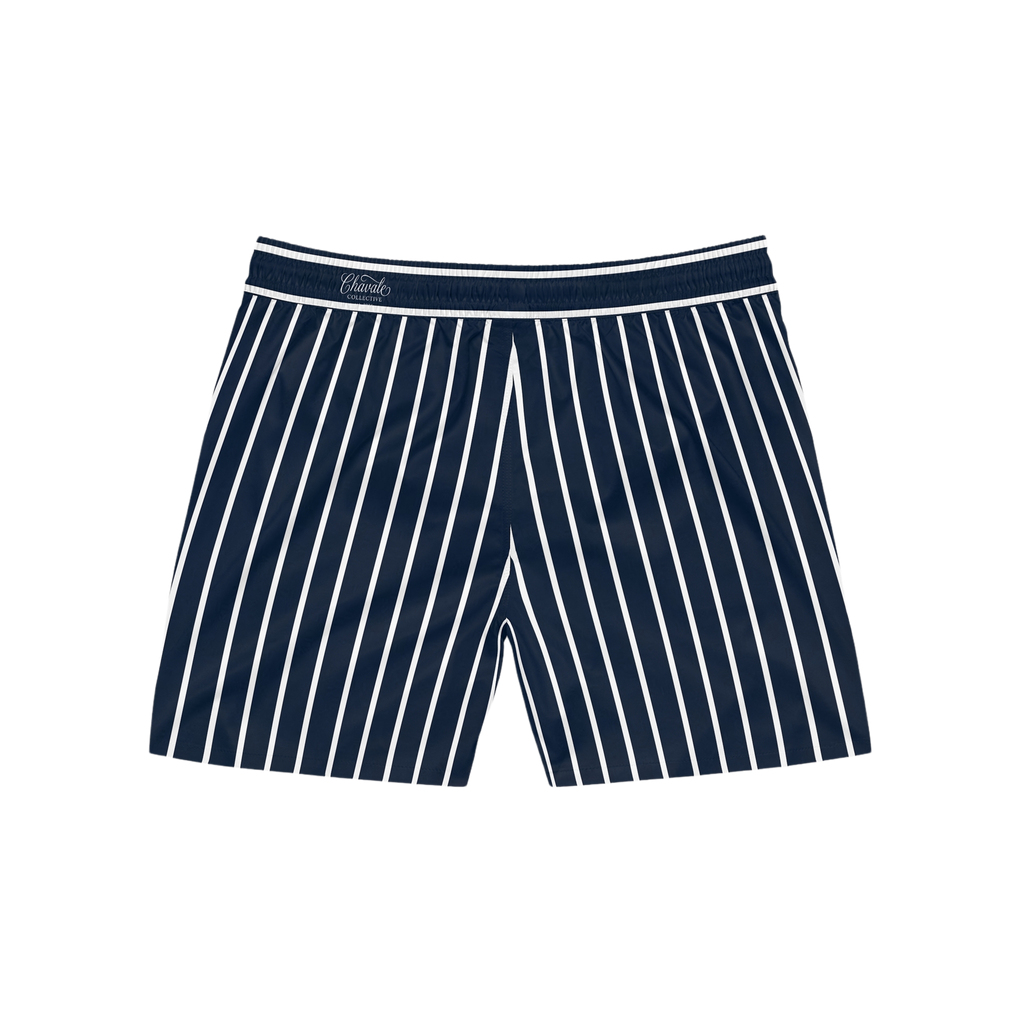 Chavale Collective Navy Striped Swim Shorts