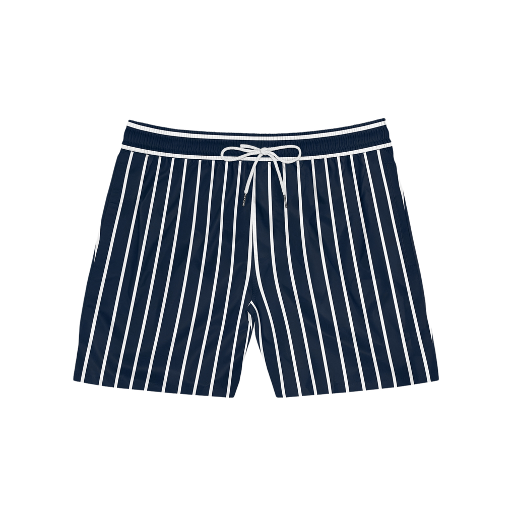 Chavale Collective Navy Striped Swim Shorts