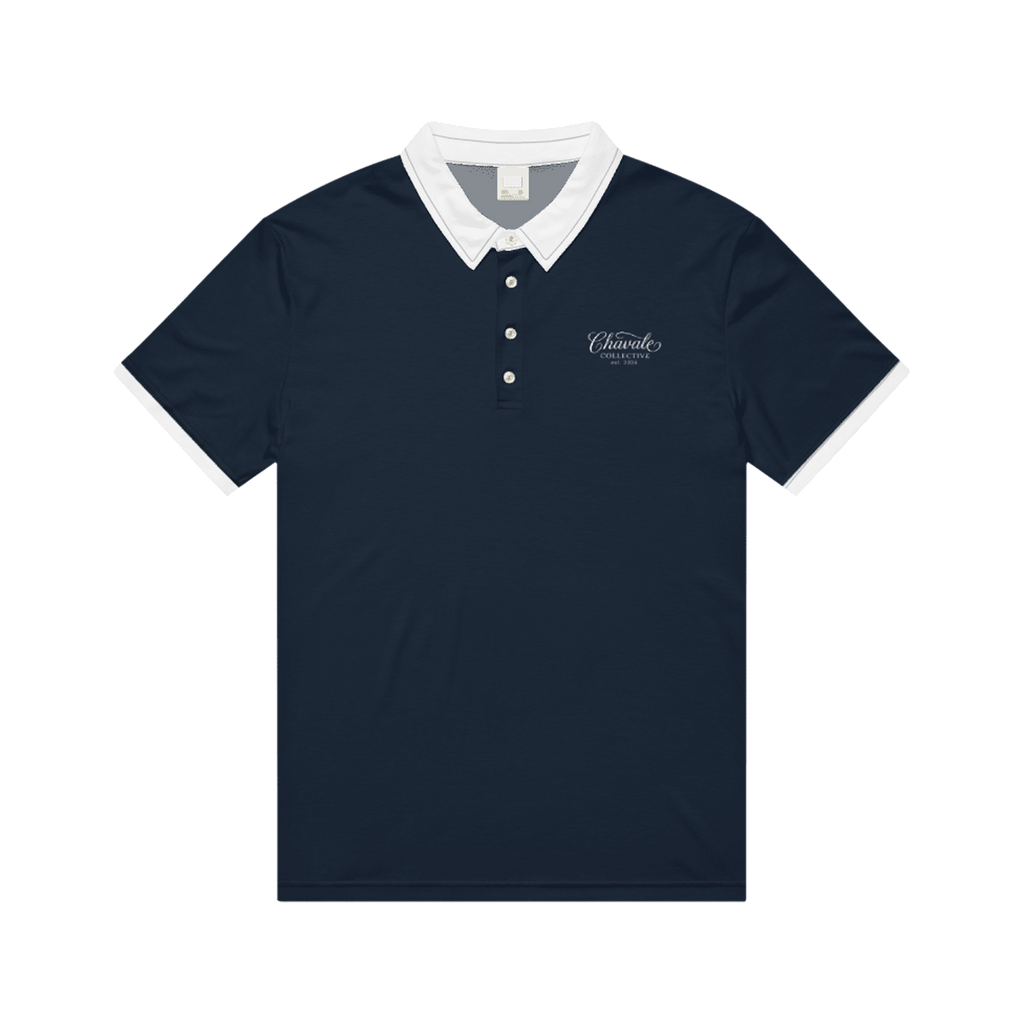 Chavele Navy slim fit jersey polo