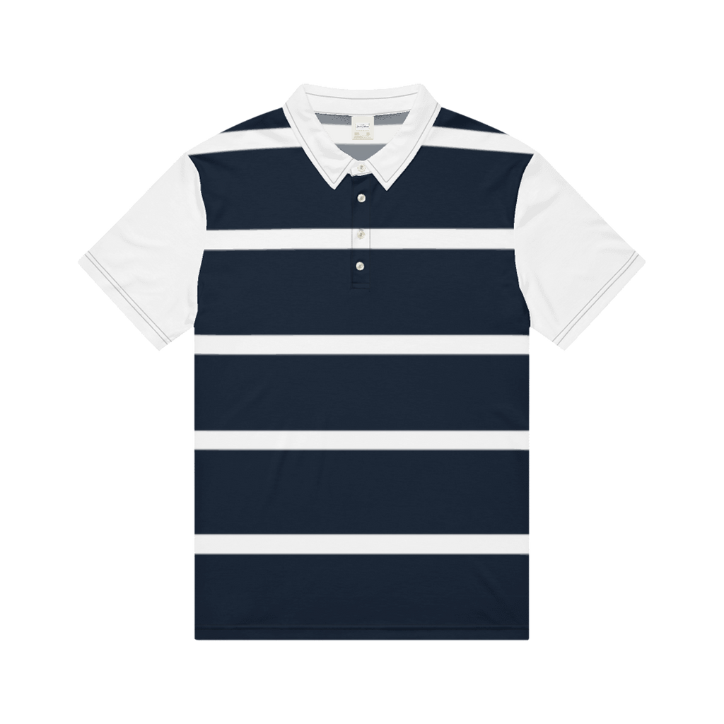 Chavele Navy Striped slim fit polo