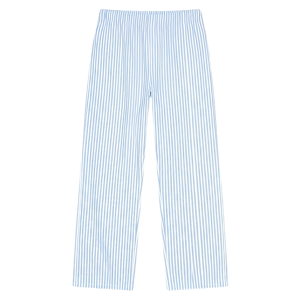 Chavale Collective cotton Striped pants / Light Blue Wide leg